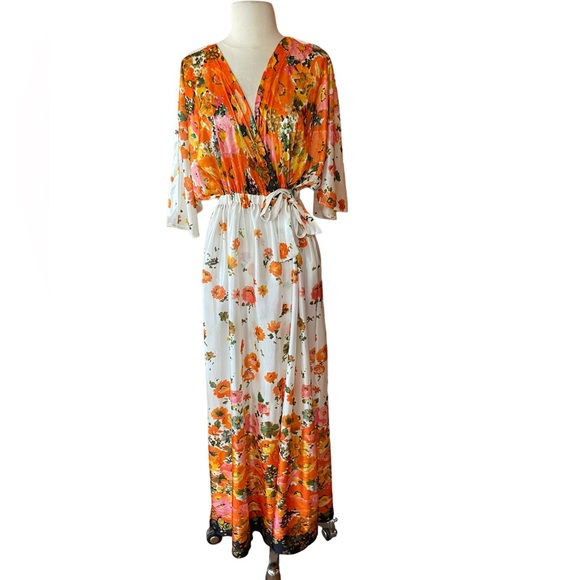 Vintage California Concepts Floral‎ Wrap Maxi Dress - Picture 1 of 10